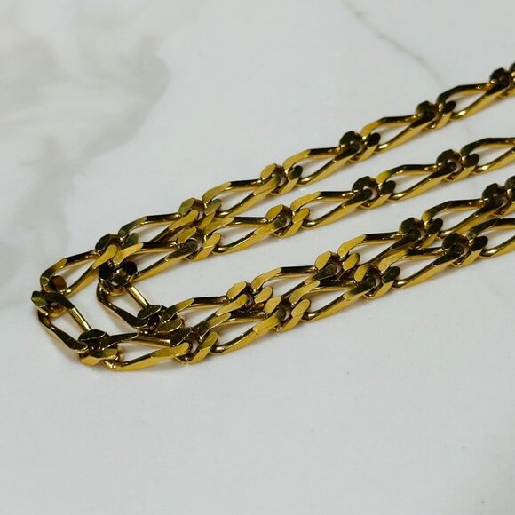 Vintage 1970s Signed Monet Gold-Tone Figaro Chain Necklace - Picture 8 of 12